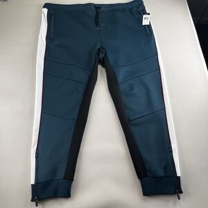 NWT Sean John Joggers Teal Men's 3XL Athletic Lounge Pants Zip Legs Drawstring